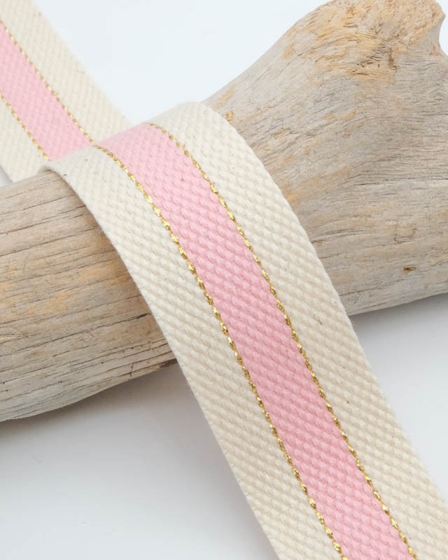 Sangle Coton Lurex Bicolore Rose - Maison Klem